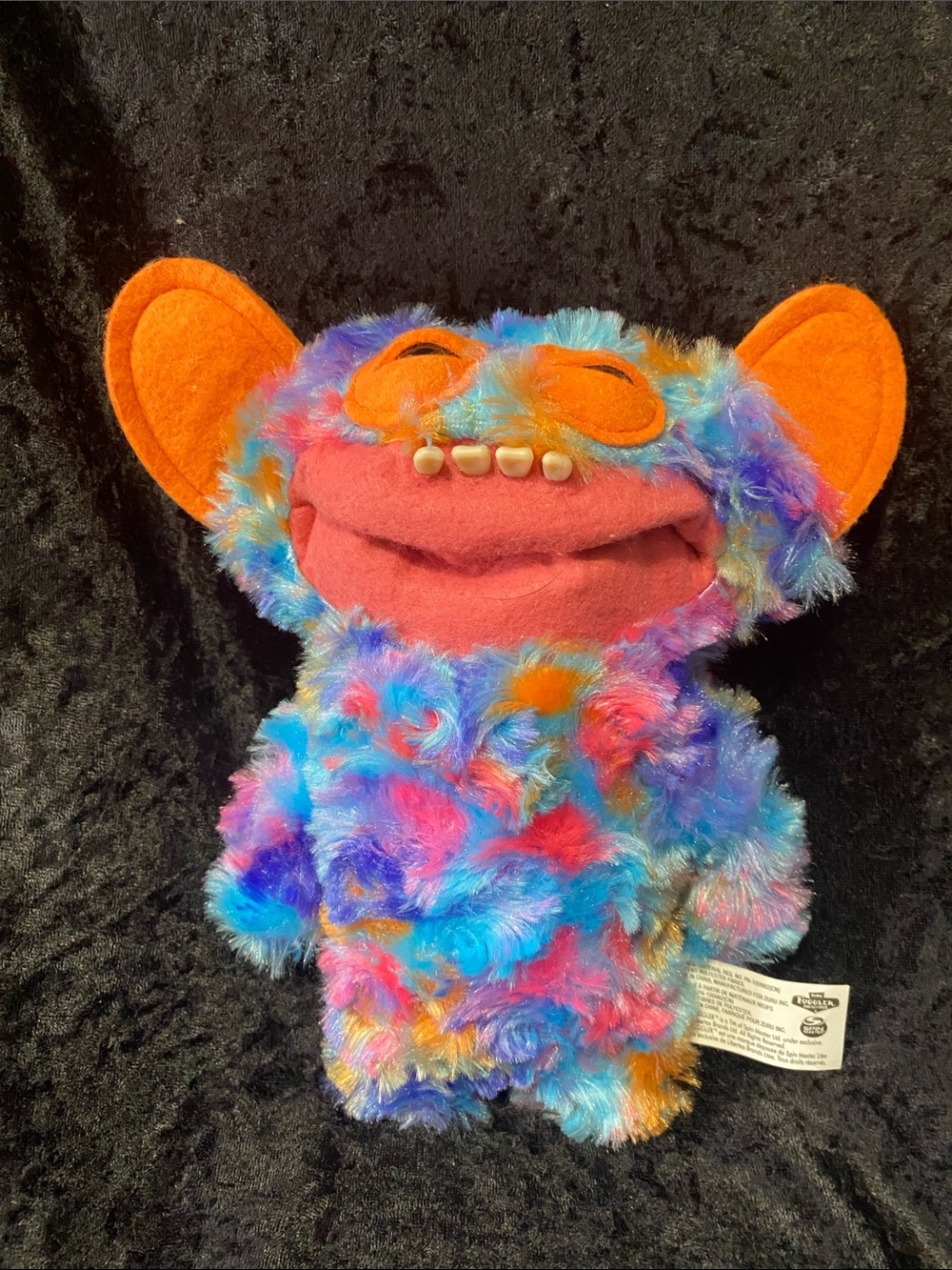 Fuggler Colorful Multicolor Plush Monster Toy with Orange Accents